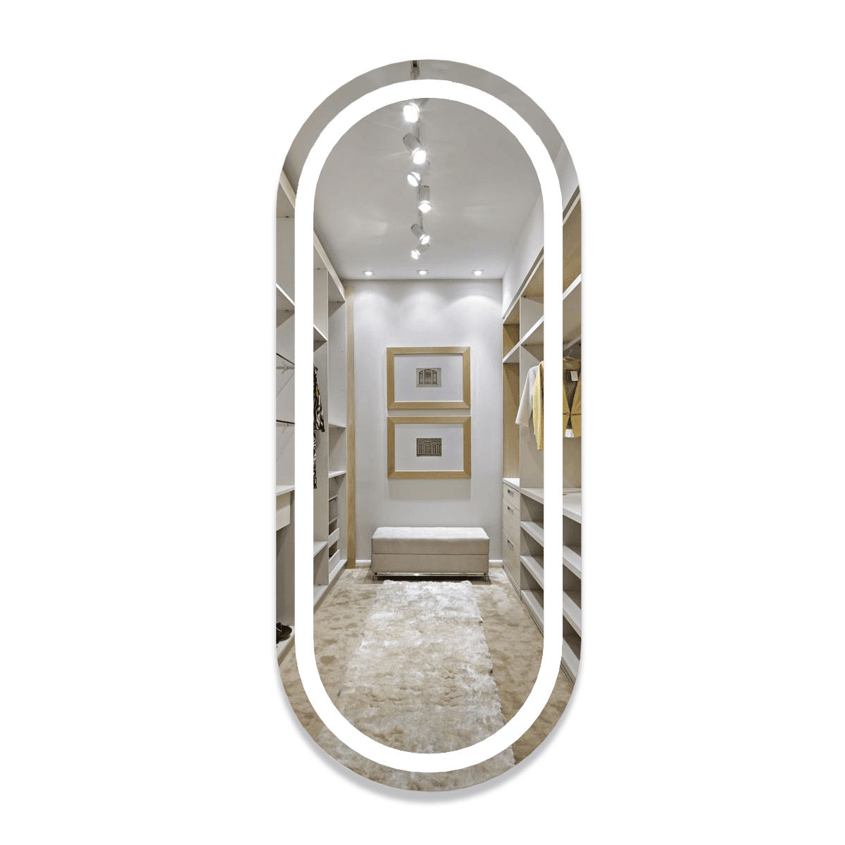 Espelho com LED Iluminado Cápsula Corpo Inteiro Decor 44W/m IRC+97 3 Espelho Com Led Iluminado Cápsula Corpo Inteiro Pro