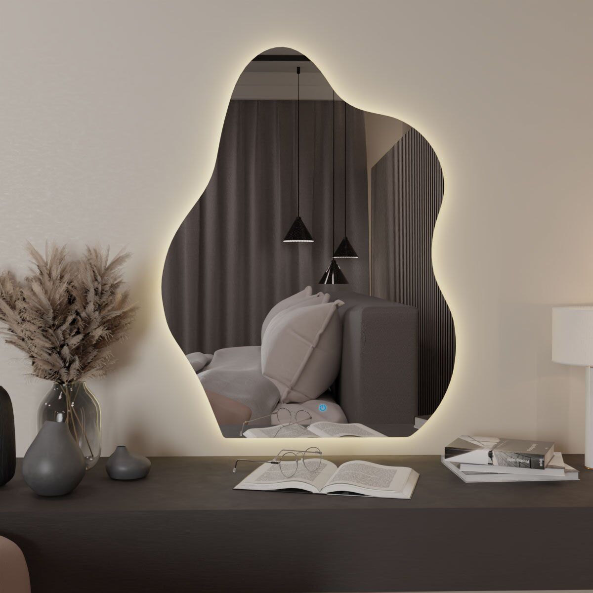 Espelho Orgânico com Led e Touch 70x80 cm 3 Espelho_Organico_70X90_3000K_Touch