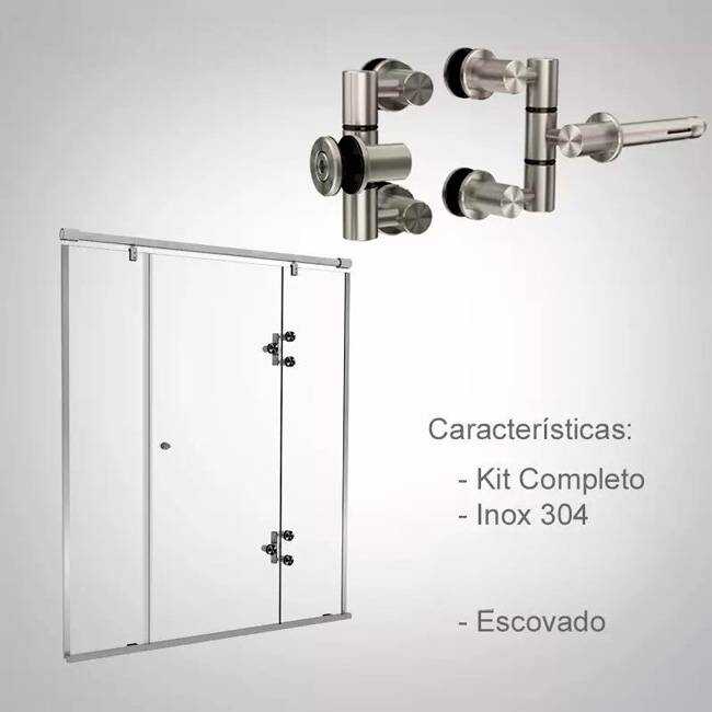 Box de Vidro para Banheiro Cristal 5 Box De Banheiro Modelo Cristal Inox Polido Cromado