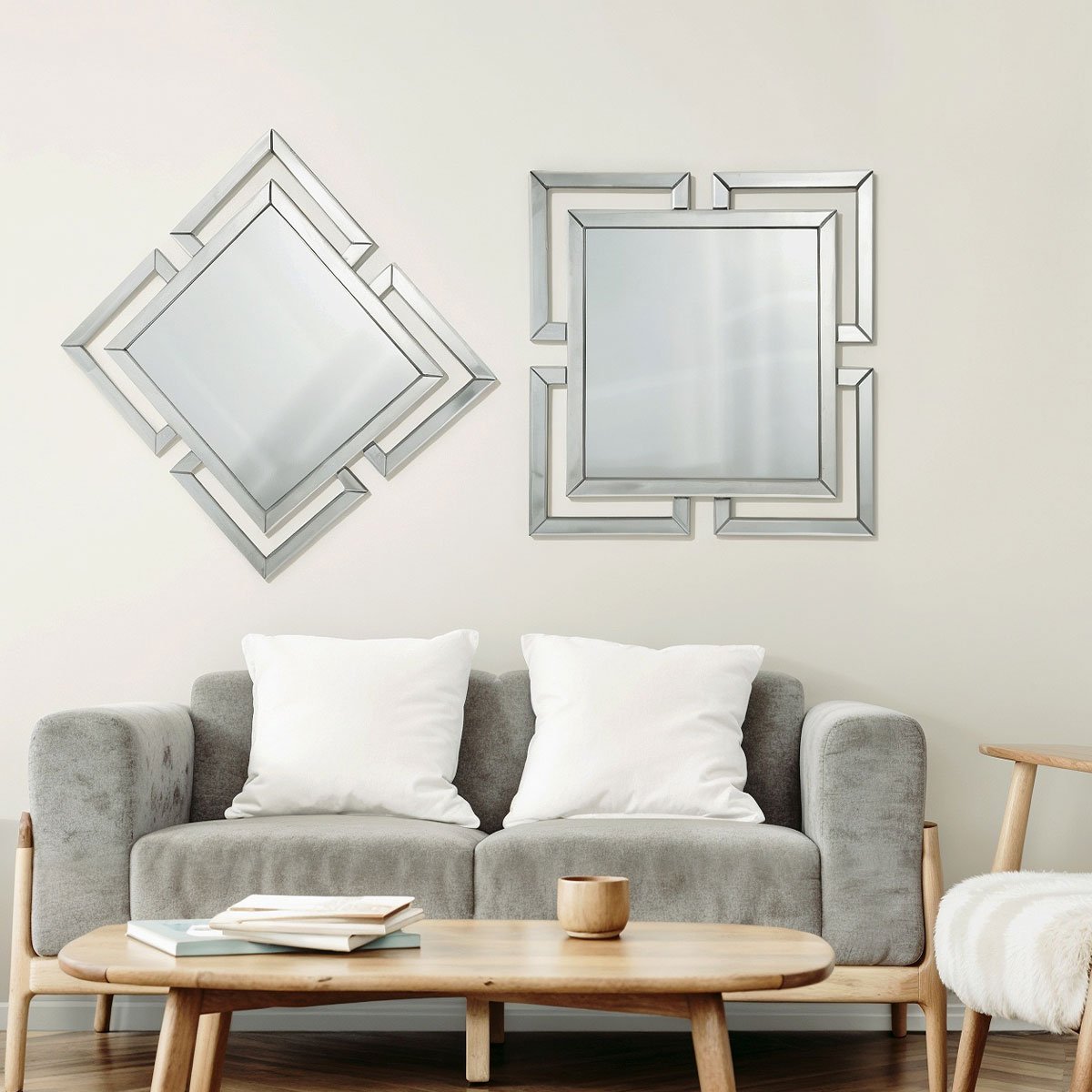 Espelho Decorativo Hermes 60x60cm 1 Espelho Decorativo Hermes Foto No Ambiente