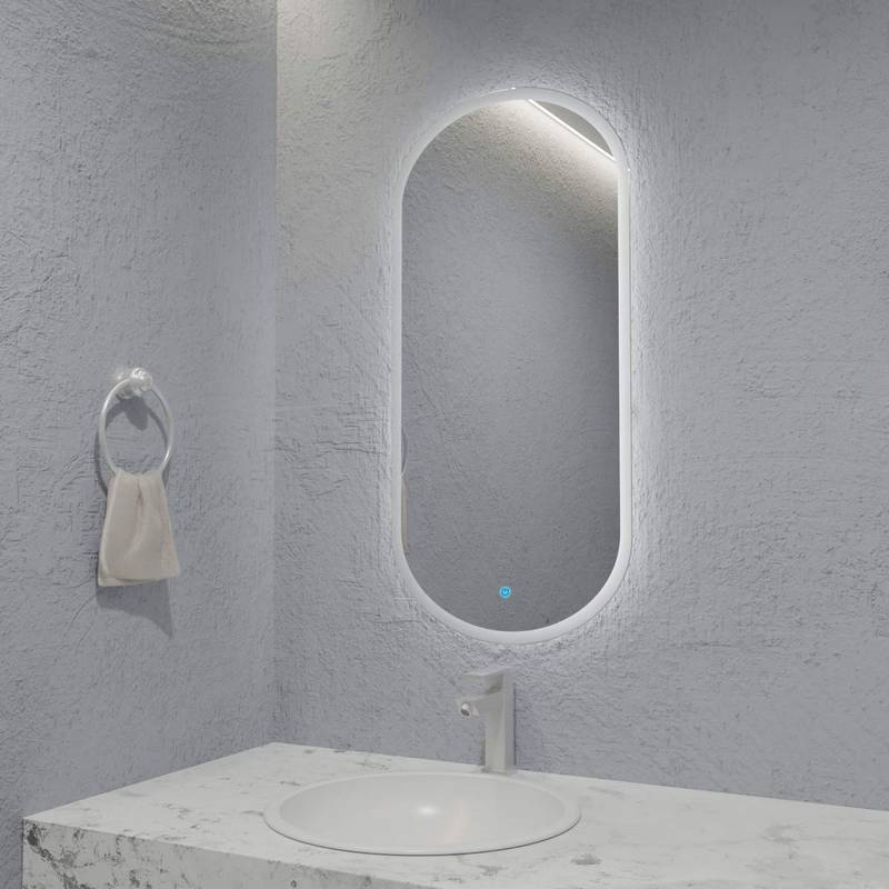 Espelho Capsula com Led e Touch 50x100 cm 1 Espelho Capsula Com Led E Touch 50X100 Cm