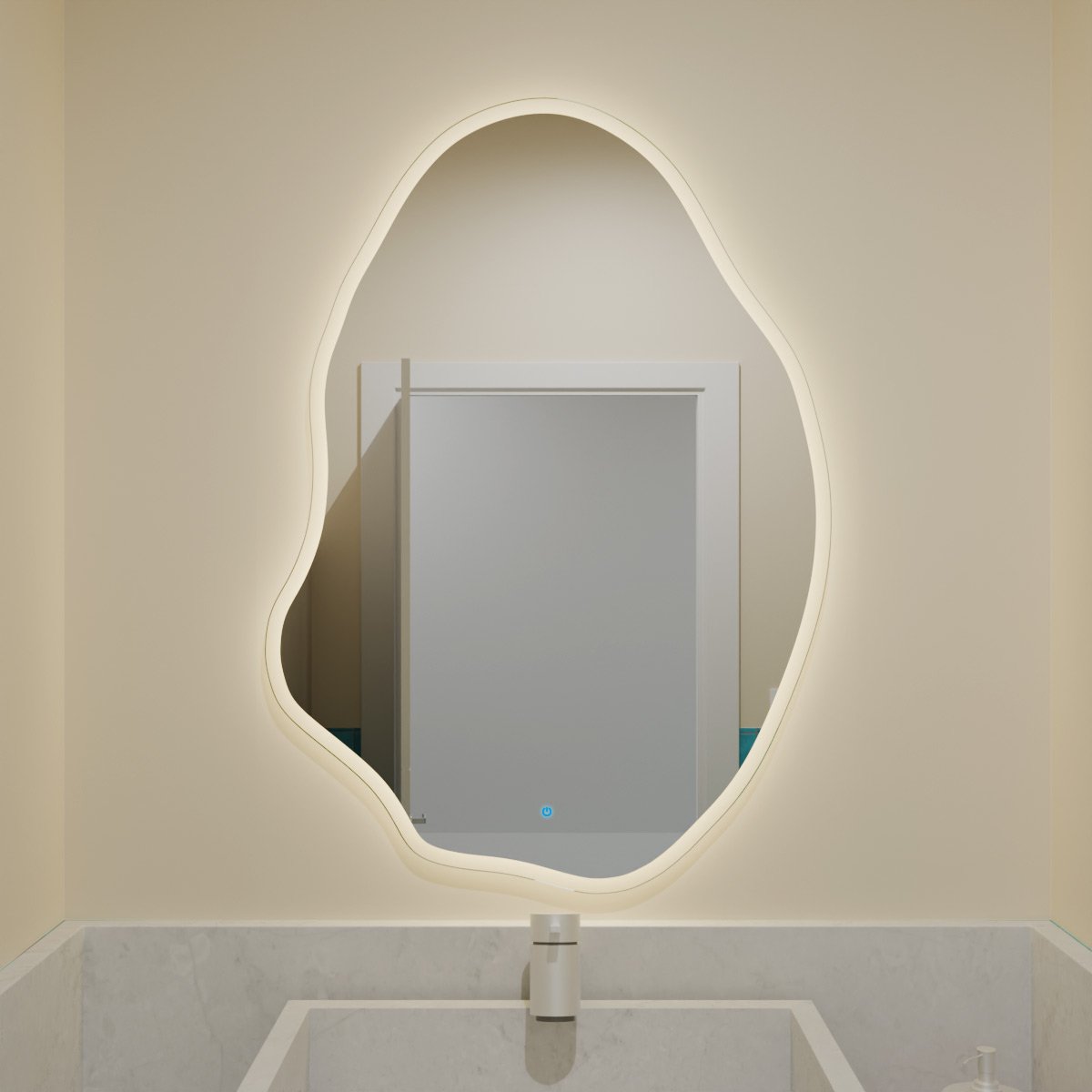 Espelho Grande Orgânico com Led e Touch 70x95cm 4 Espelho_Organico_70X95_3000K