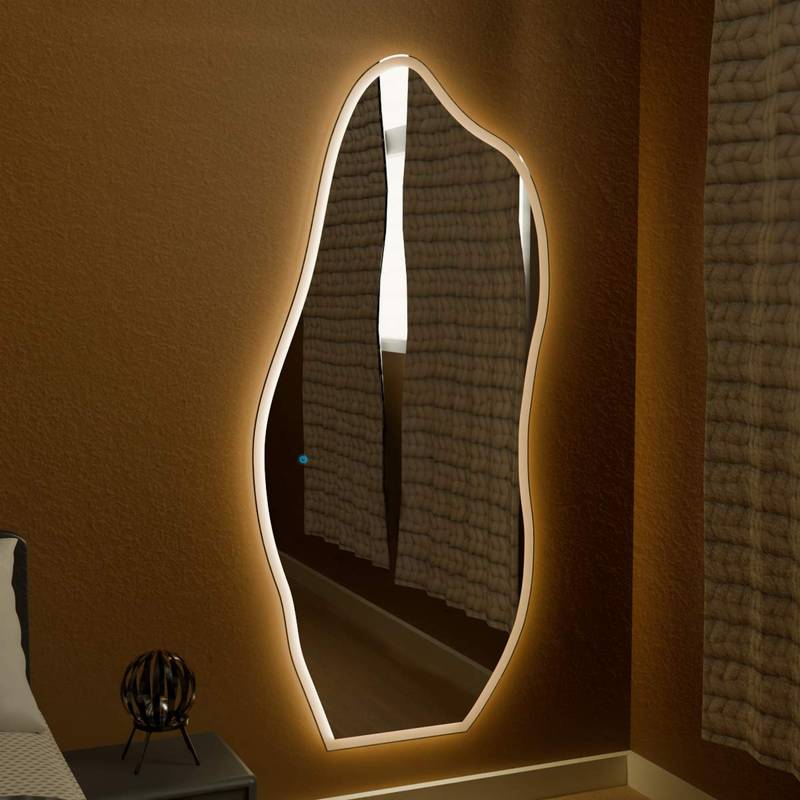 Espelho Grande Orgânico com Led e Touch 80x170cm 2 Espelho_Organico_80X170_Lado_3000K