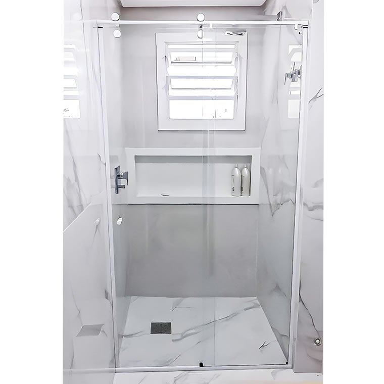 Box de Vidro para Banheiro Elegance Tubo Redondo 4 Box De Banheiro Modelo Elegance Branco