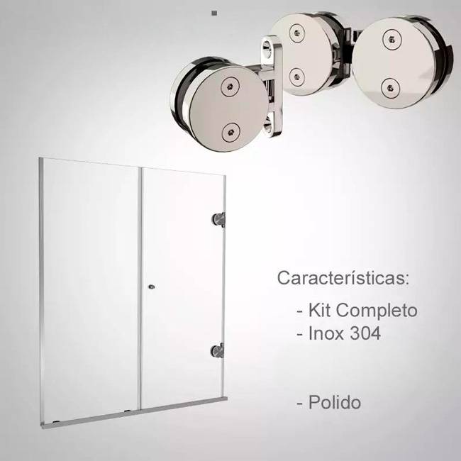 Box de Vidro para Banheiro Modelo Pérola 5 Box De Banheiro Modelo Perola Inox Polido Cromado