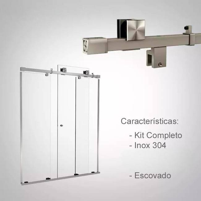 Box de Vidro para Banheiro Quadratto 7 Box De Banheiro Modelo Quadratto Inox Polido Cromado