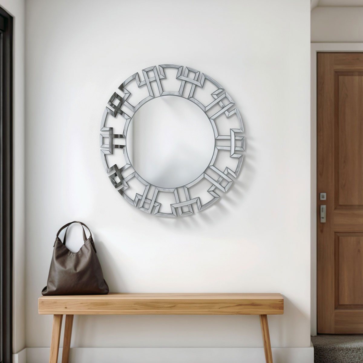 Espelho Decorativo Redondo Grego 65x65cm 1 Espelho Decorativo Redondo Grego Grande