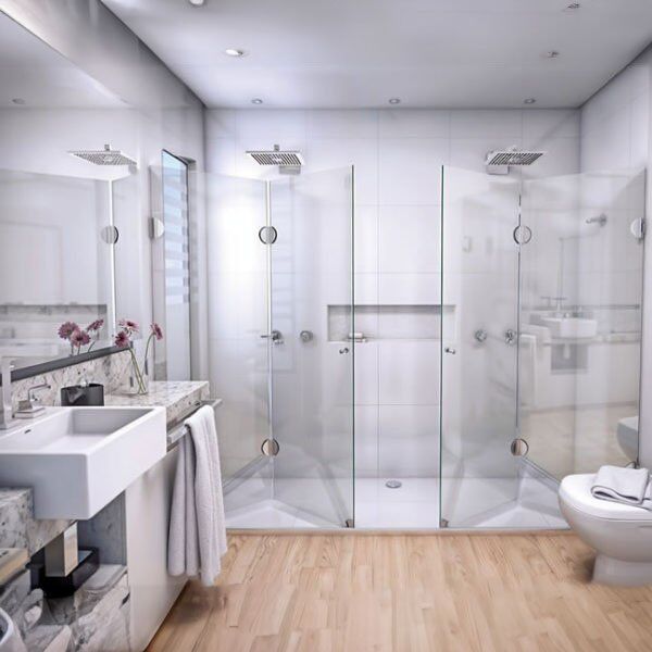 Box de Vidro para Banheiro modelo Flex 4 Box De Banheiro Modelo Flex Cromado