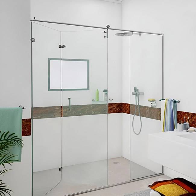 Box de Vidro para Banheiro Arty Prime 2 Box De Banheiro Modelo Arty Prime Inox Polido Cromado