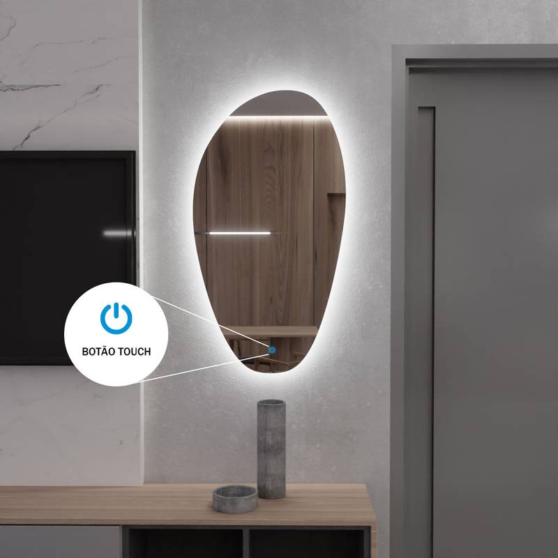 Espelho Orgânico com LED e Touch 70x50cm 7 Espelho_Organico_50X70_Touch