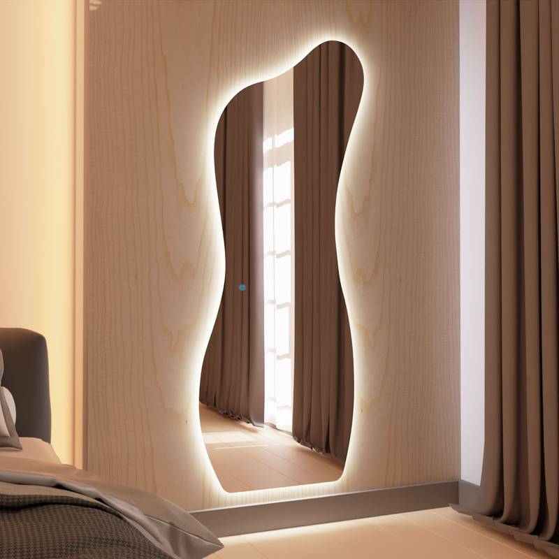 Espelho Grande Orgânico Com Led E Touch 60X165Cm Lado