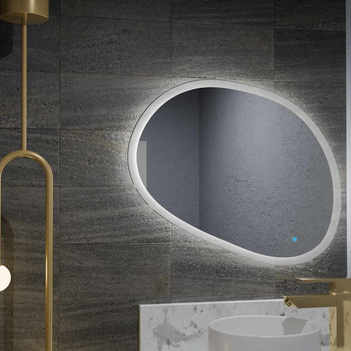 Espelho Orgânico com Led e Touch 95x80cm 1 Espelho Orgânico Com Led E Touch 95X80Cm