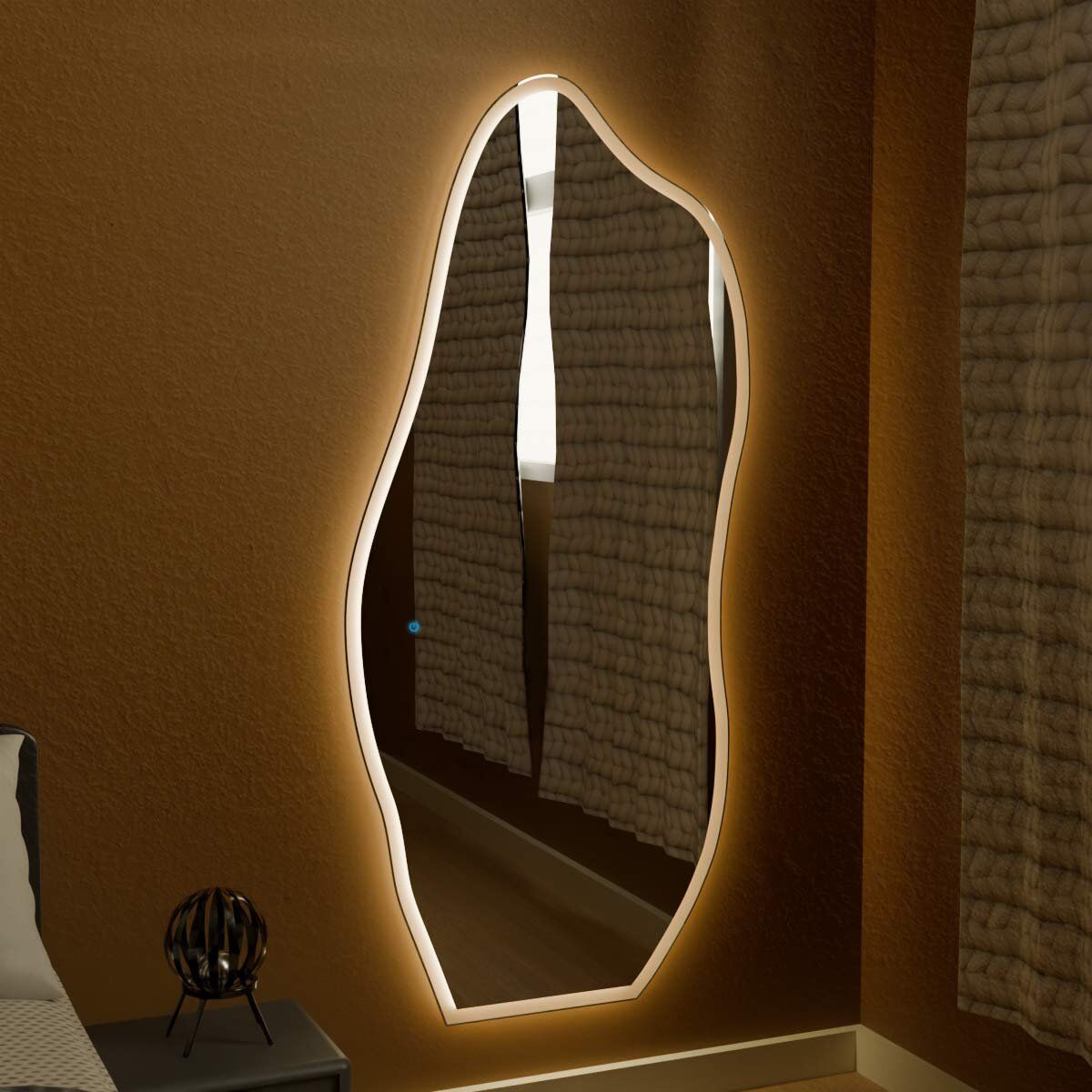 Espelho Grande Orgânico com Led e Touch 80x170cm 2 Espelho_Organico_80X170_Lado_3000K