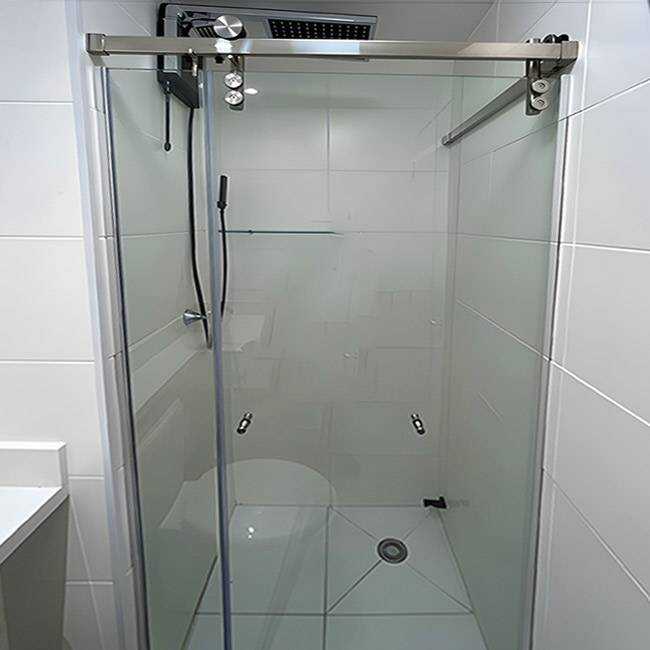 Box de Vidro para Banheiro Modelo Moove 7 Box De Vidro Para Banheiro Moove Inox Cromado Show Glass