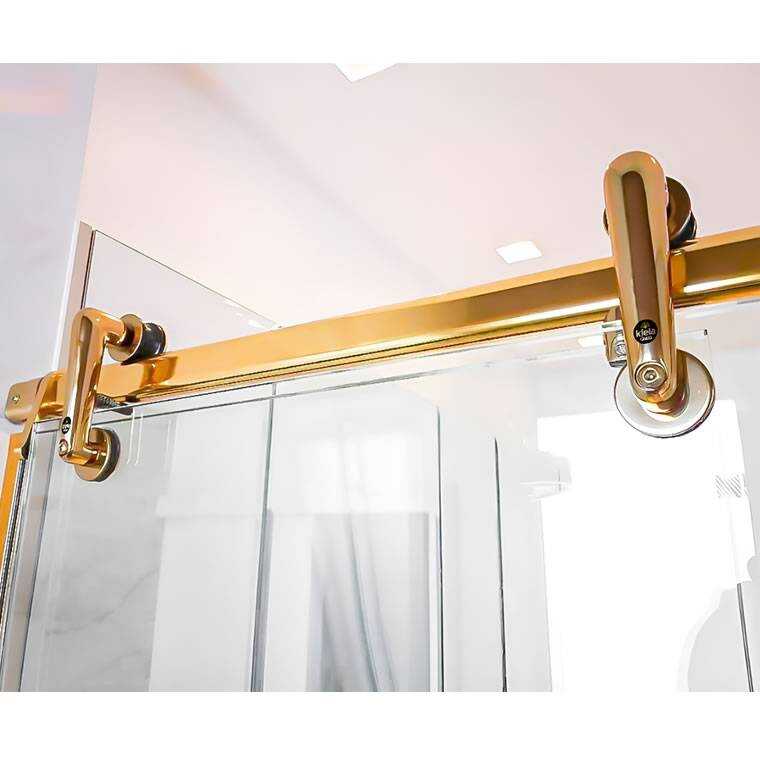 Box de Vidro para Banheiro Elegance Tubo Oblongo 5 Box De Banheiro Modelo Elegance Dourado