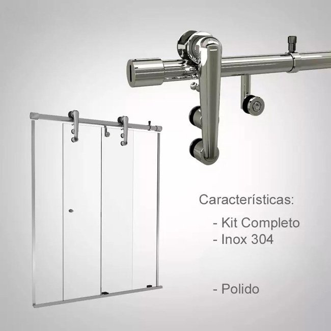 Box de Vidro para Banheiro Modelo Style 5 Box De Banheiro Modelo Style Inox Polido Cromado