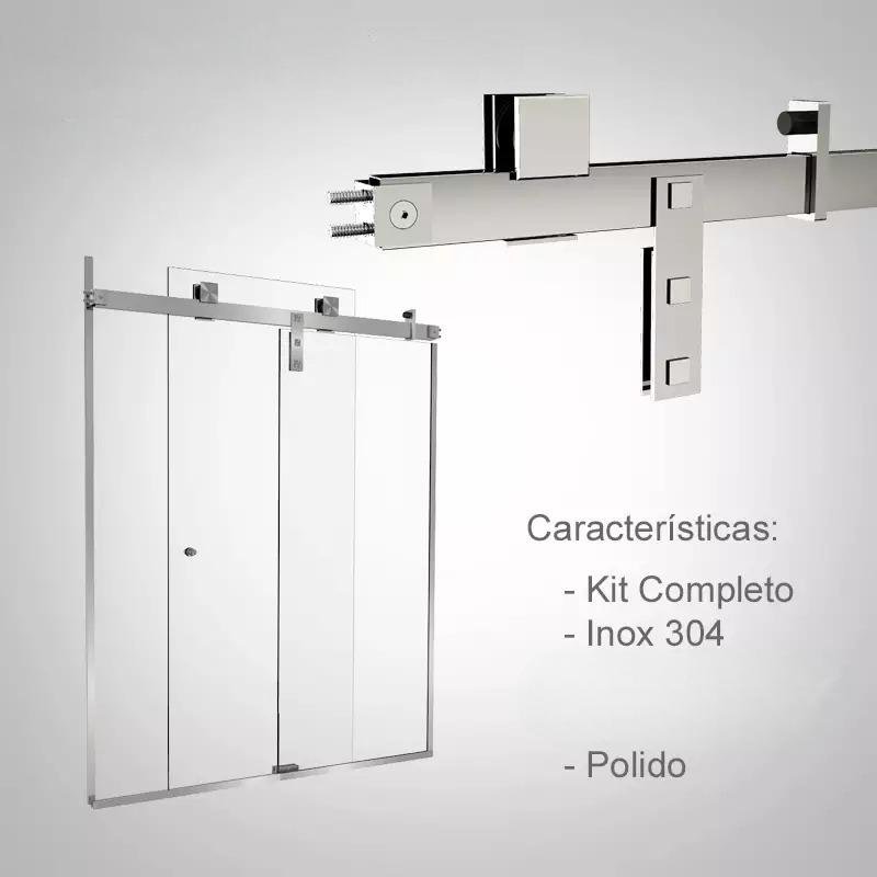Box de Vidro para Banheiro Modelo Quadratto Prime 3 Box De Banheiro Modelo Quadratto Inox Polido Cromado