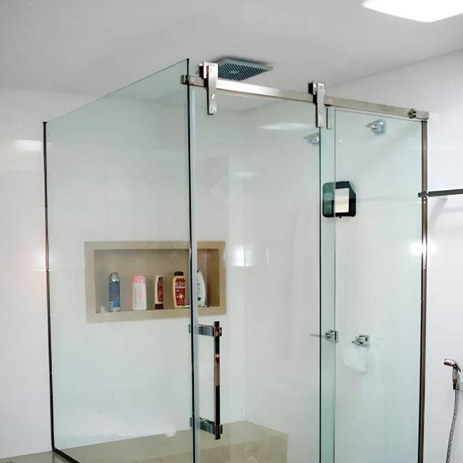 Box de Vidro para Banheiro Modelo Square 2 Box De Banheiro Modelo Square Inox Polido Cromado