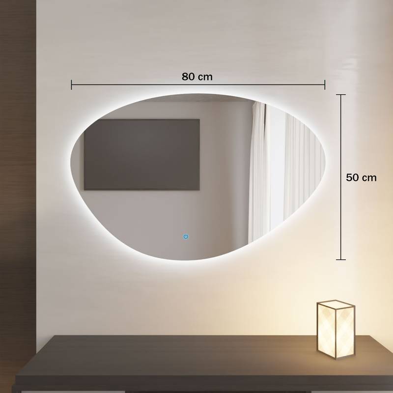Espelho Orgânico com Led e Touch 80x50cm 6 Espelho_Organico_50X80_Medidas