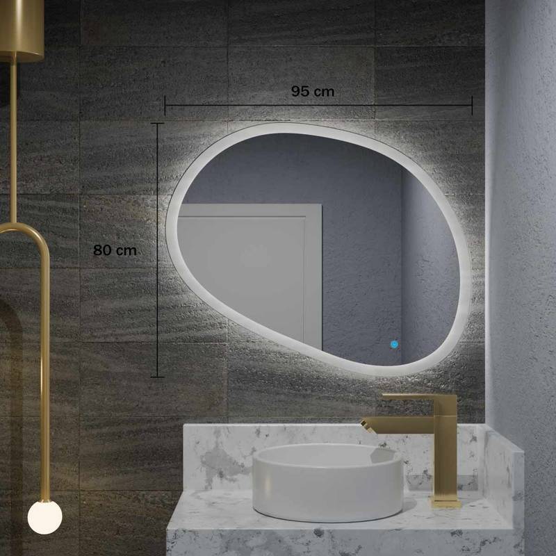 Espelho Orgânico com Led e Touch 95x80cm 7 Espelho_Organico_95X80_Medidas_4000K