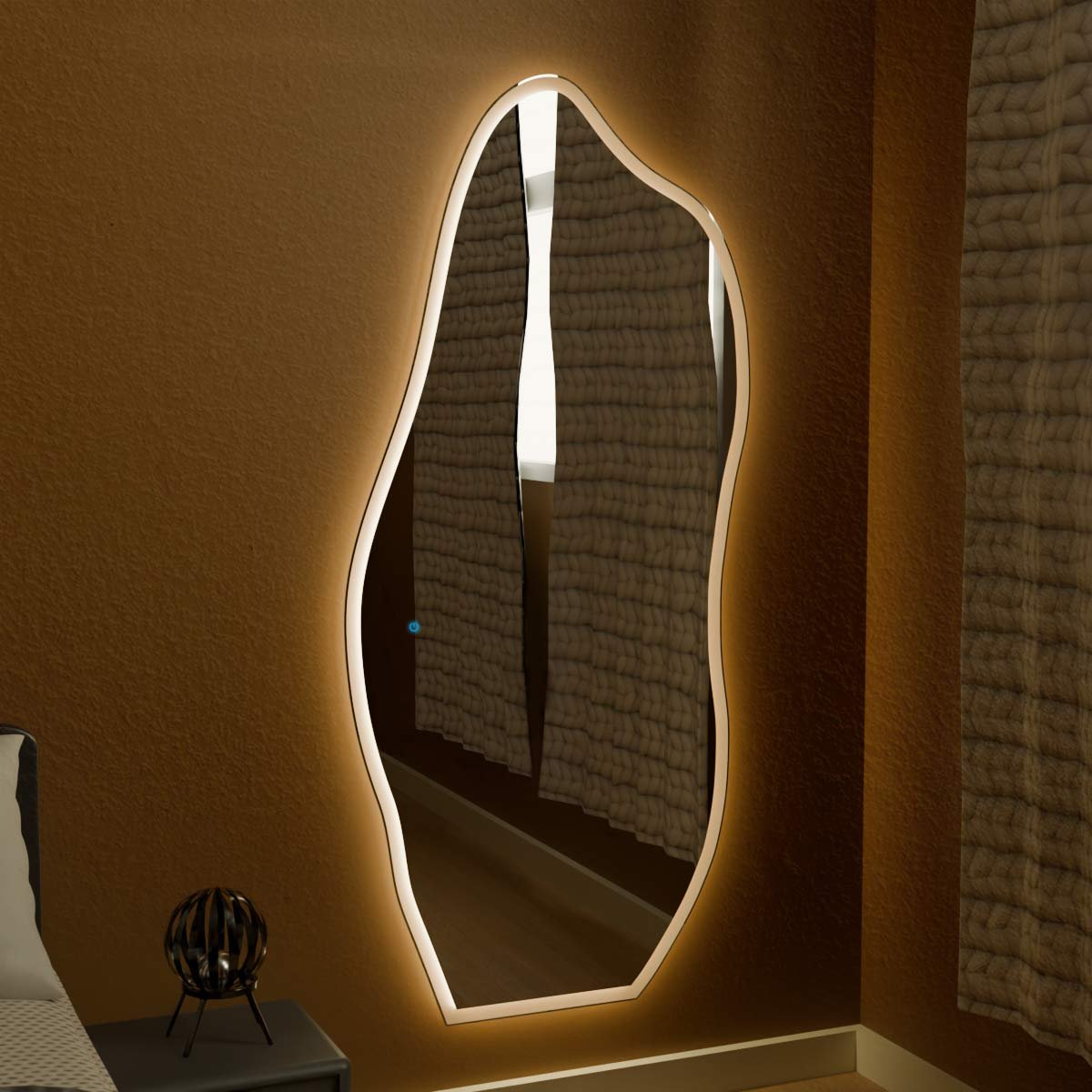 Espelho Grande Orgânico com Led e Touch 80x170cm 2 Espelho_Organico_80X170_Lado_3000K