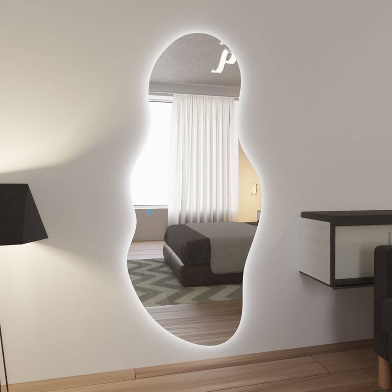 Espelho Grande Orgânico Com Led E Touch