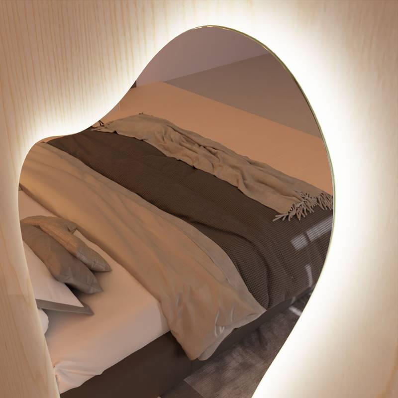 Espelho Grande Orgânico com Led e Touch 60x165cm 4 Espelho Grande Orgânico Com Led E Touch 60X165Cm Detalhes 4000K