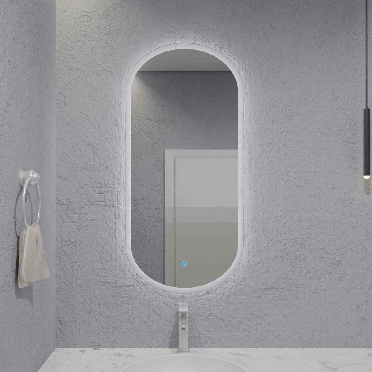 Espelho Capsula com Led e Touch 50x100 cm 3 Espelho_Capsula_50X100_Frente_4000K