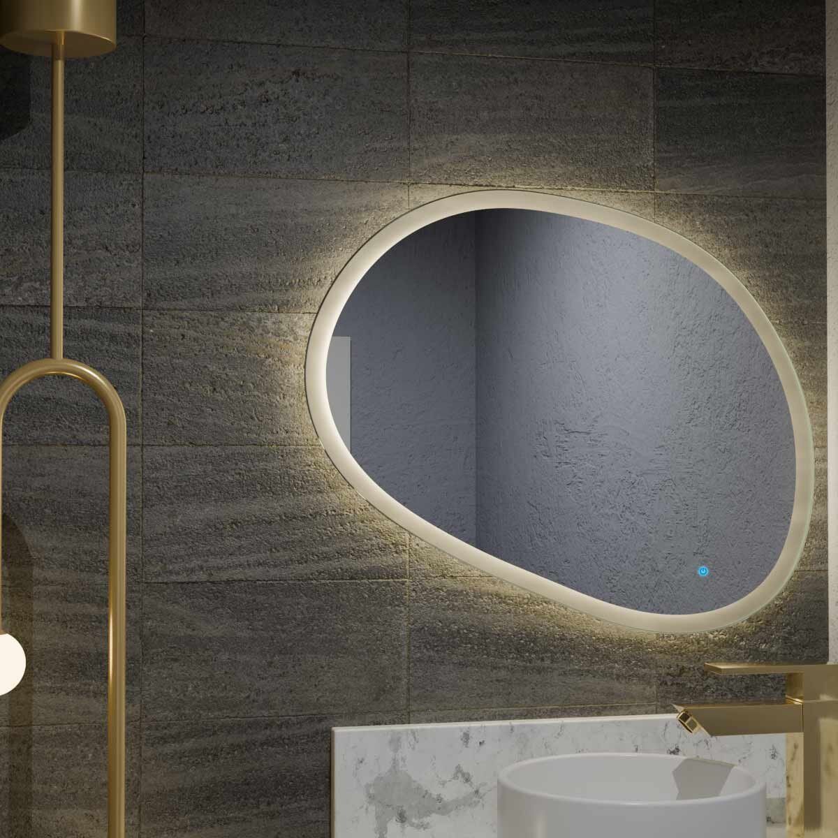 Espelho Orgânico com Led e Touch 95x80cm 2 Espelho_Organico_95X80_Lado_3000K