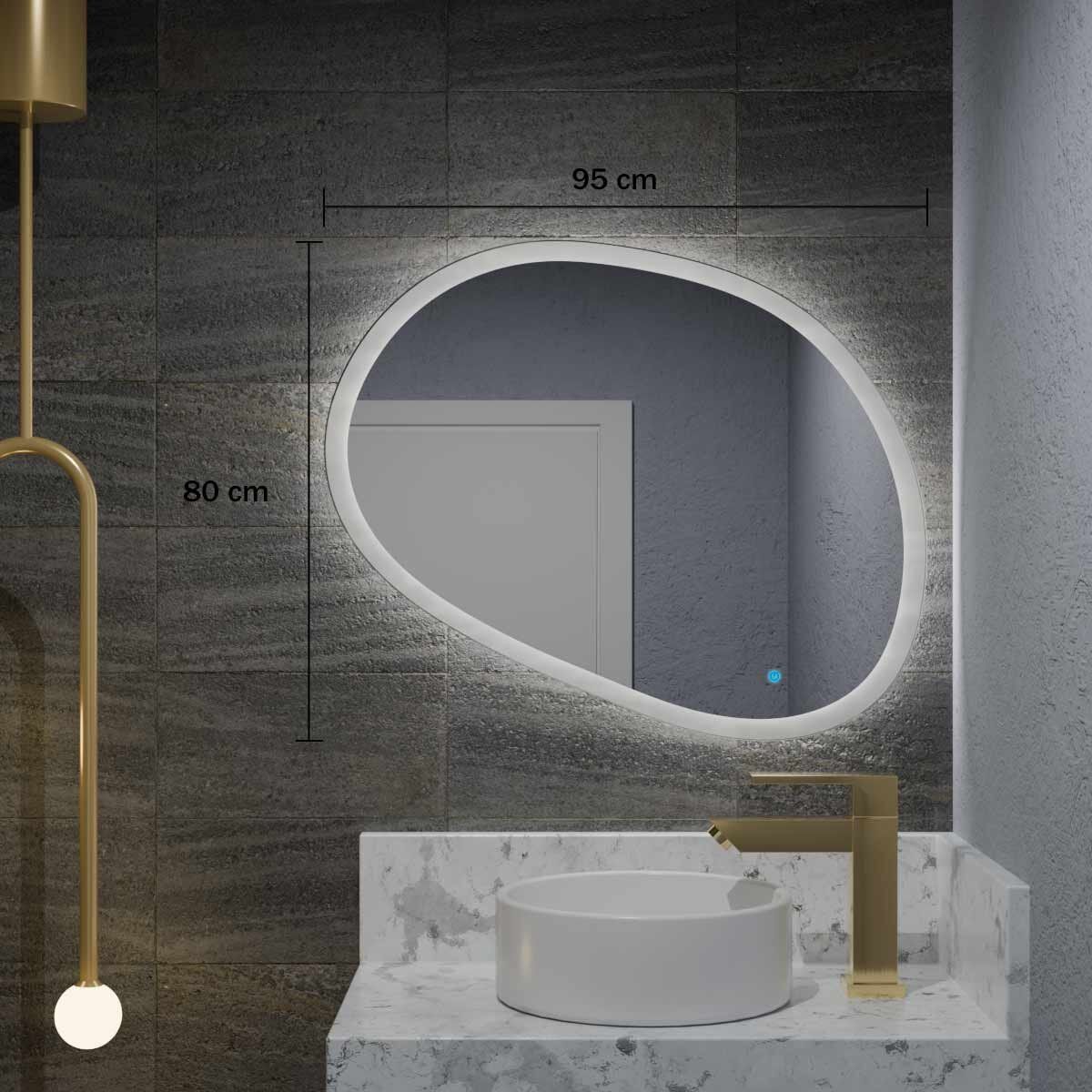 Espelho Orgânico com Led e Touch 95x80cm 7 Espelho_Organico_95X80_Medidas_4000K