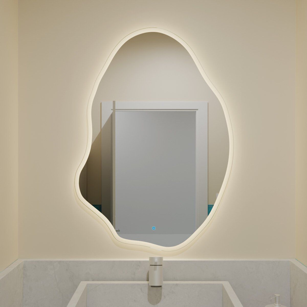 Espelho Grande Orgânico com Led e Touch 70x95cm 4 Espelho_Organico_70X95_3000K