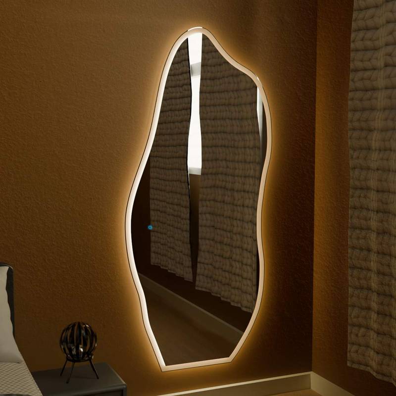 Espelho Grande Orgânico com Led e Touch 80x170cm 2 Espelho_Organico_80X170_Lado_3000K