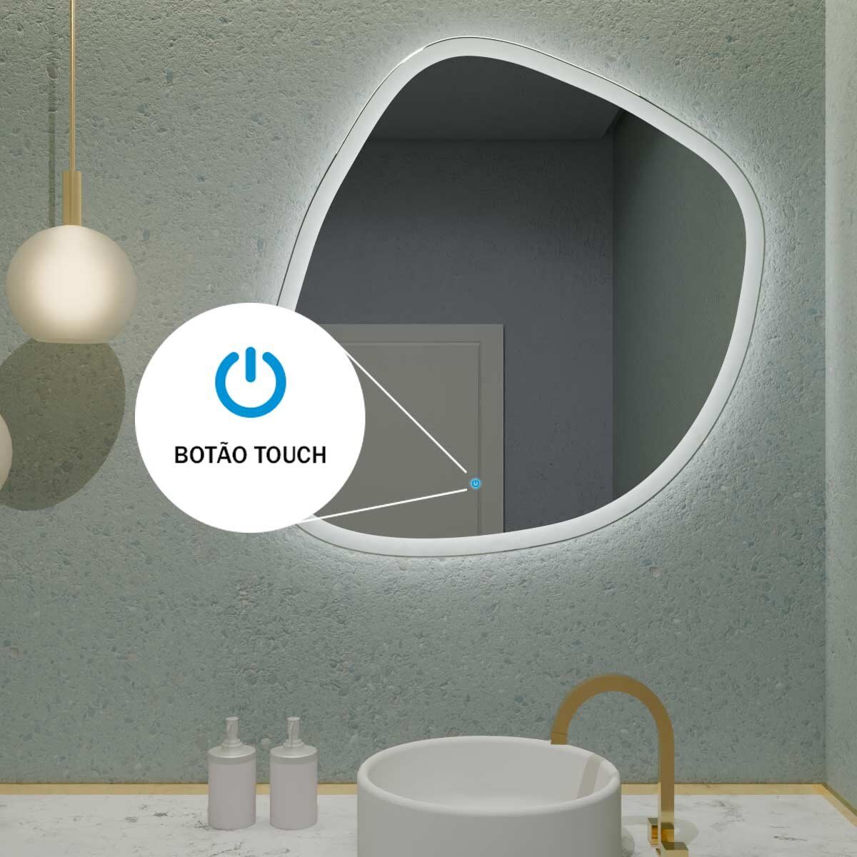 Espelho Orgânico com Led e Touch 85x90cm 8 Espelho_Organico_85X90_Touch_4000K