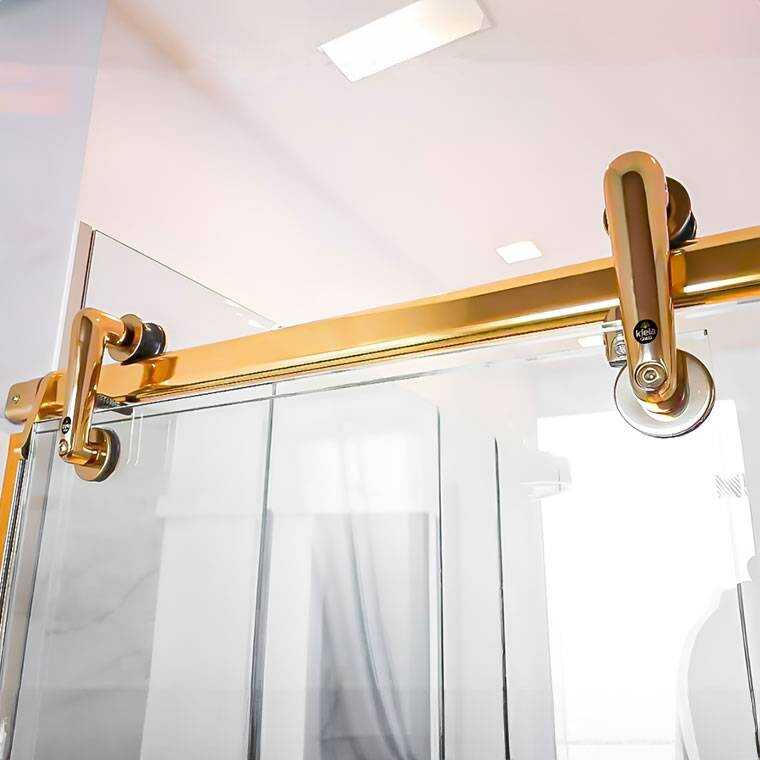 Box de Vidro para Banheiro Elegance Encanto 7 Box De Banheiro Modelo Elegance Canto Dourado