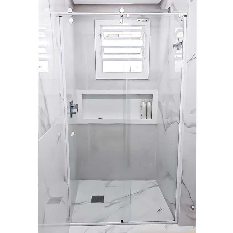 Box de Vidro para Banheiro Elegance Tubo Redondo 4 Box De Banheiro Modelo Elegance Branco