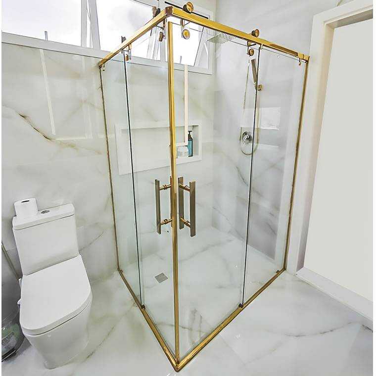 Box de Vidro para Banheiro Elegance Encanto 9 Box De Banheiro Modelo Elegance Canto Dourado