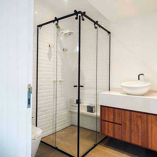 Box de Vidro para Banheiro Elegance Encanto 16 Box De Banheiro Modelo Elegance Canto Preto