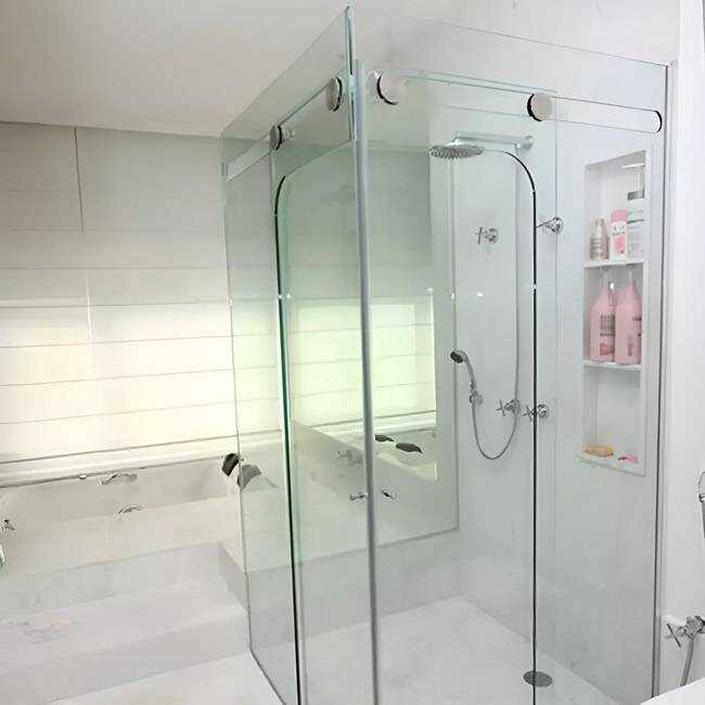 Box de Vidro para Banheiro Classik 5 Box De Banheiro Modelo Classik Inox Polido Cromado