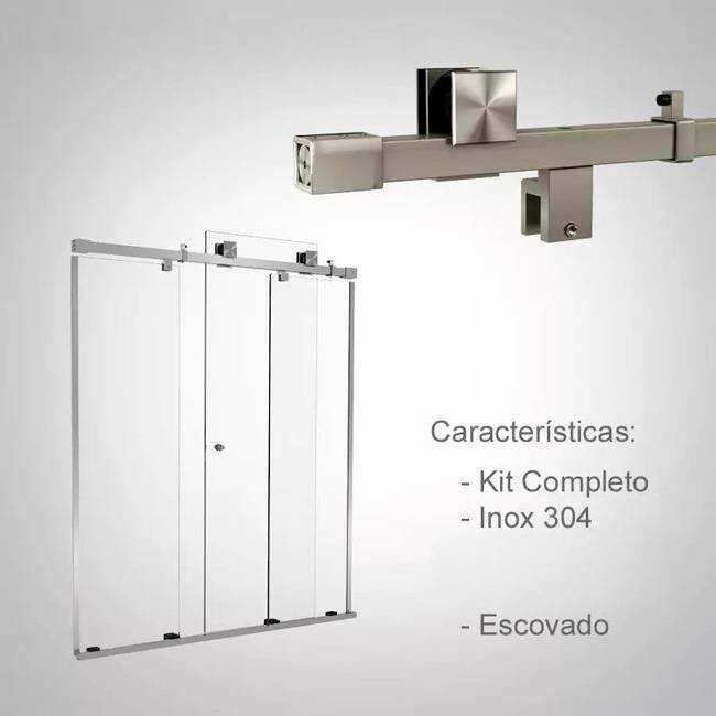 Box de Vidro para Banheiro Quadratto 7 Box De Banheiro Modelo Quadratto Inox Polido Cromado