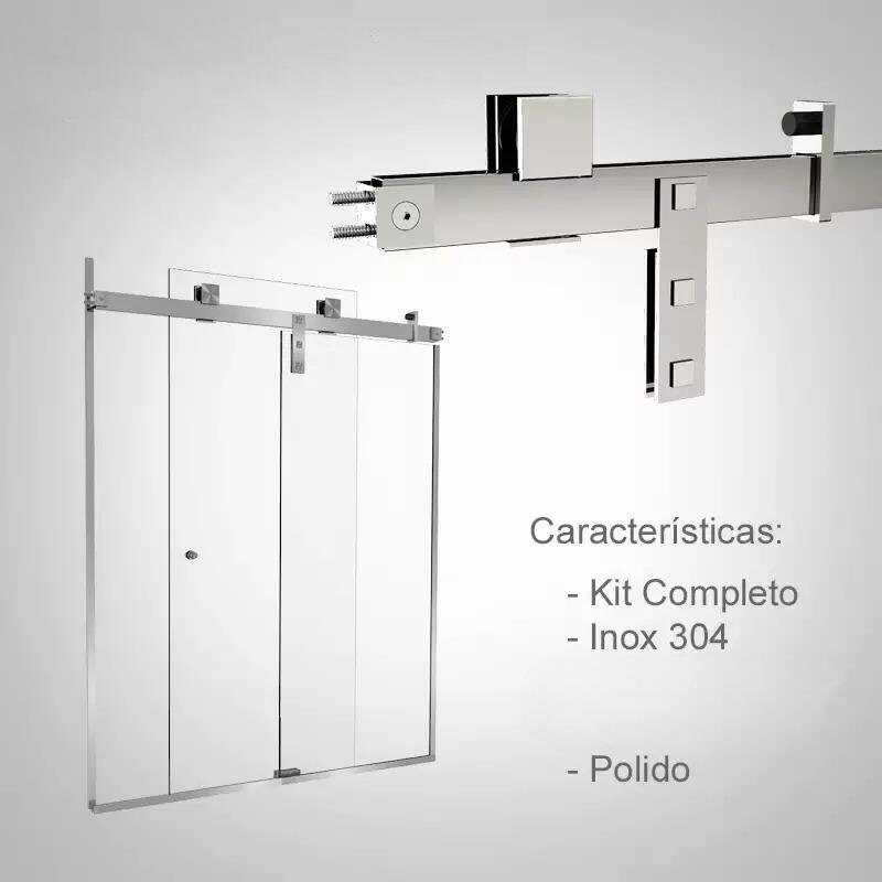 Box de Vidro para Banheiro Modelo Quadratto Prime 3 Box De Banheiro Modelo Quadratto Inox Polido Cromado