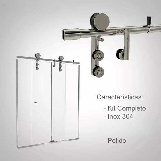 Box de Vidro para Banheiro Modelo Stilo 4 Box De Banheiro Modelo Stilo Inox Polido Cromado