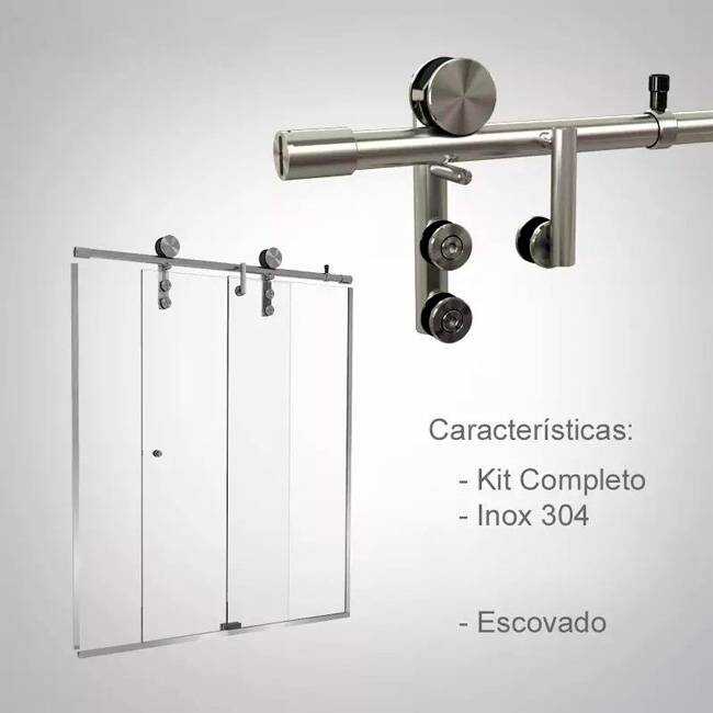 Box de Vidro para Banheiro Modelo Stilo 5 Box De Banheiro Modelo Stilo Inox Polido Cromado