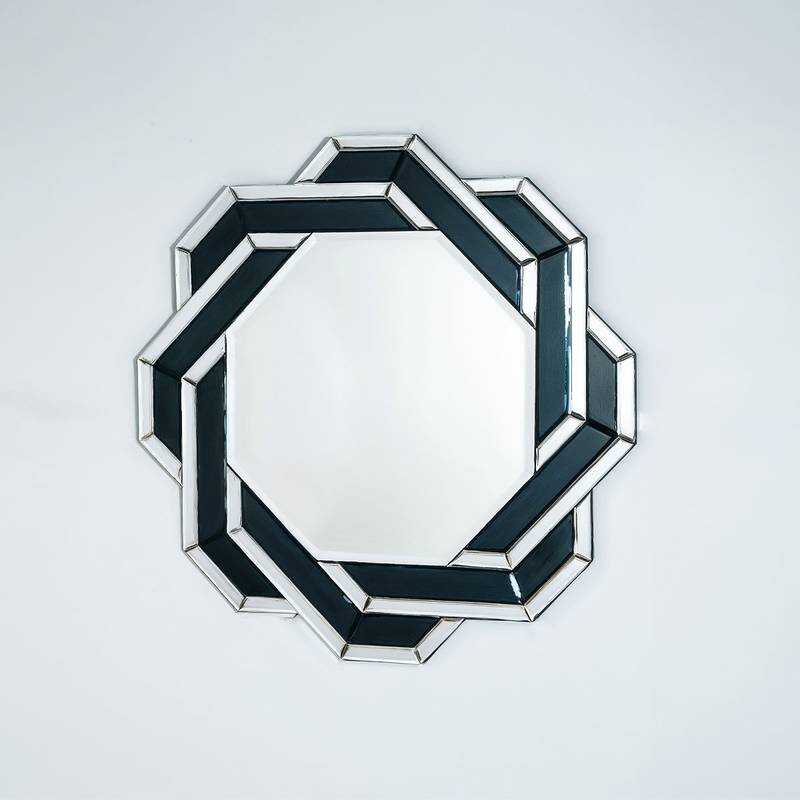 Espelho Decorativo Hedone Grande 80x80cm 1 Espelho Decorativo Hedone Imagem Frontal Azul