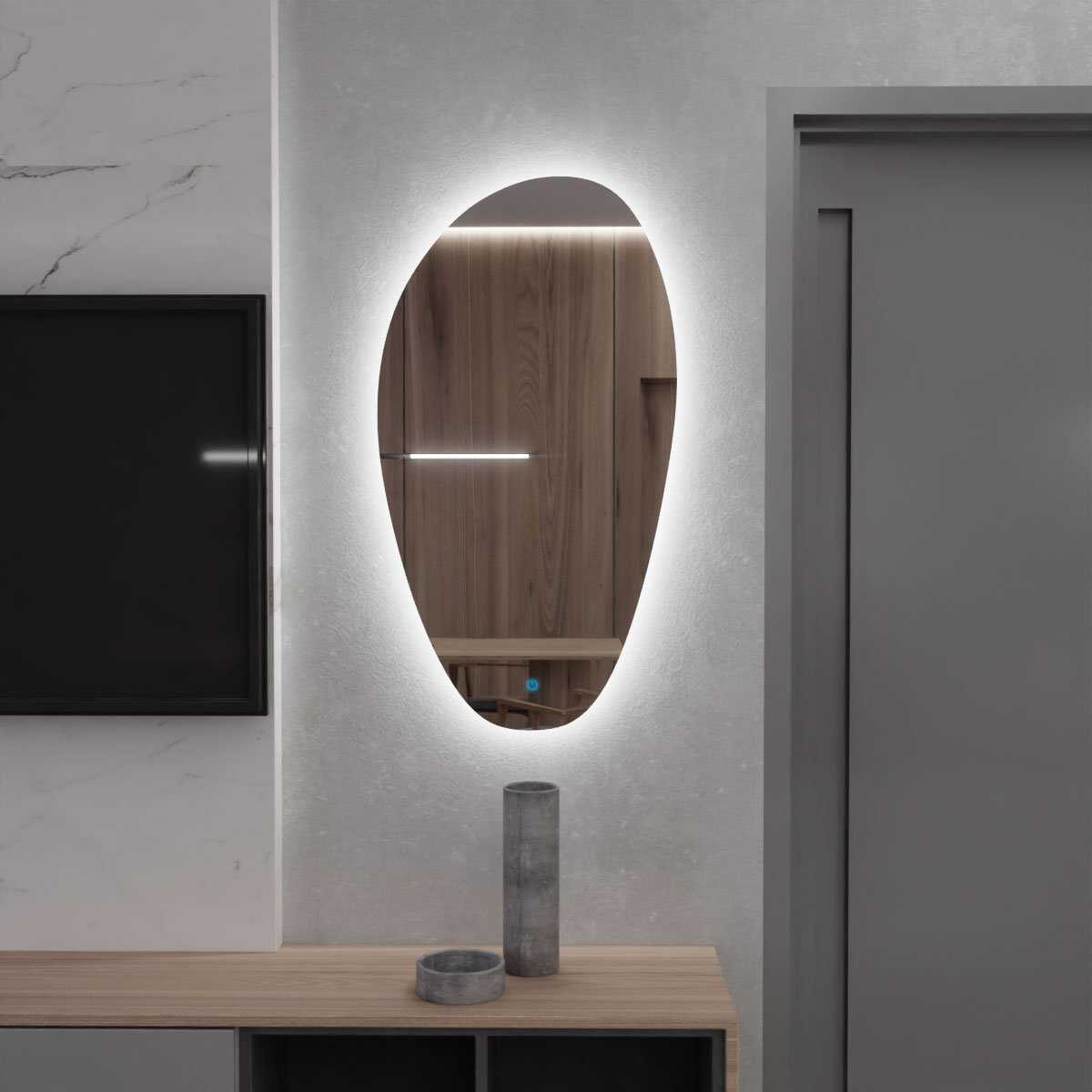 Espelho Orgânico com LED e Touch 70x50cm 2 Espelho_Organico_50X70_4000K_Touch