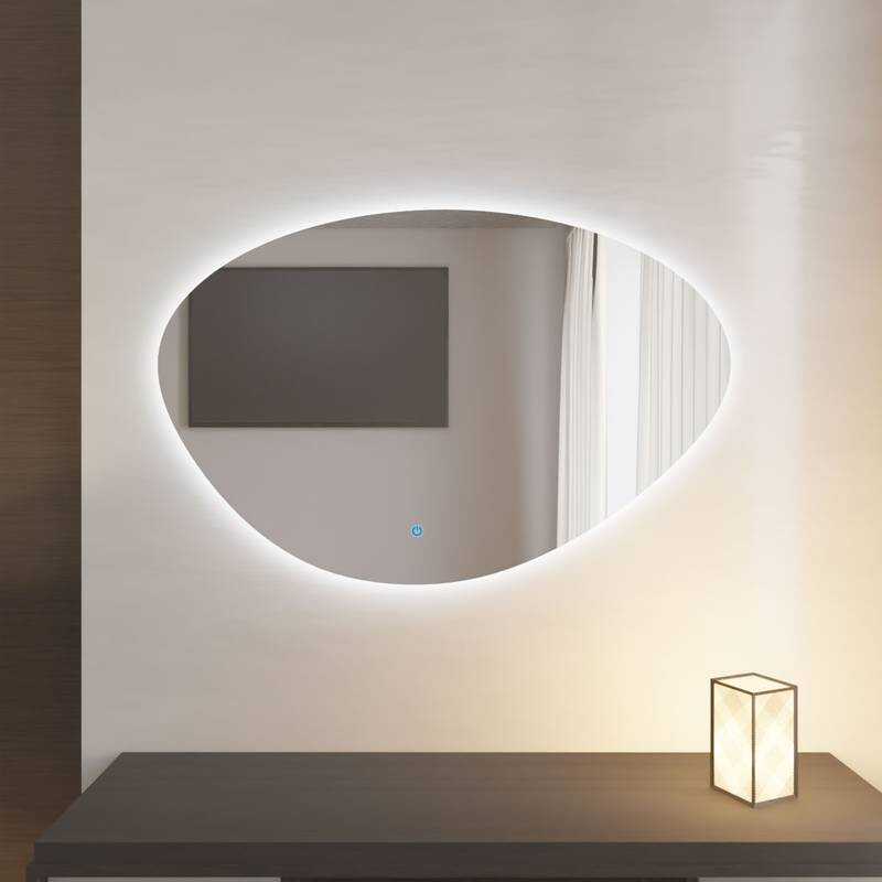 Espelho Orgânico com Led e Touch 80x50cm 2 Espelho Orgânico Com Led E Touch