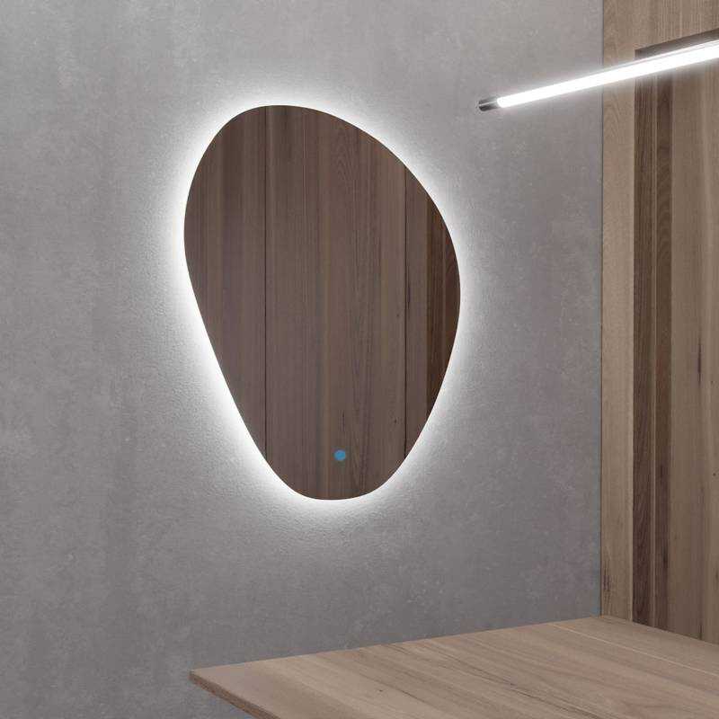Espelho Orgânico com Led e Touch 60x80cm 1 Espelho Orgânico Com Led E Touch 60X80Cm