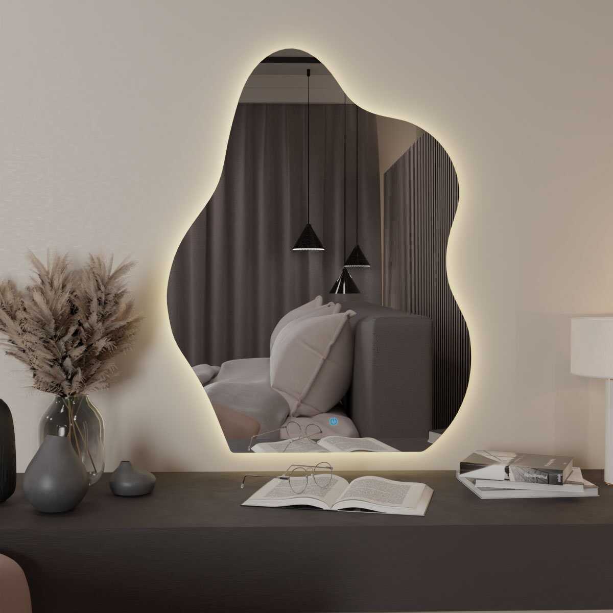 Espelho Orgânico com Led e Touch 70x80 cm 3 Espelho_Organico_70X90_3000K_Touch