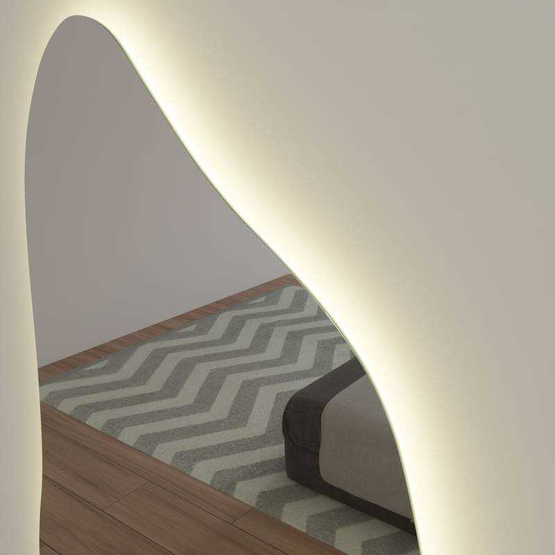 Espelho Grande Orgânico com Led e Touch 70x170cm 3 Espelho Grande Orgânico Com Led E Touch