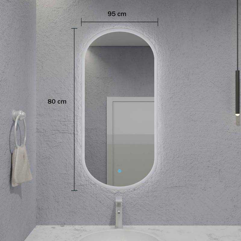 Espelho Capsula com Led e Touch 50x100 cm 7 Espelho_Capsula_50X100_Medidas_4000K
