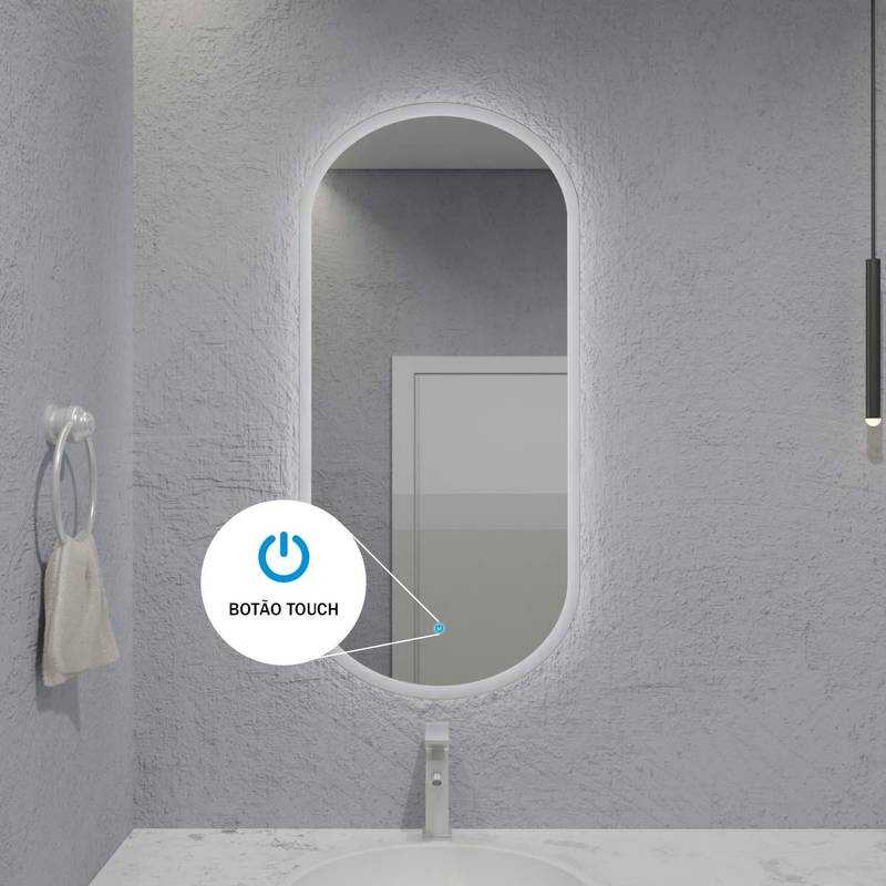 Espelho Capsula com Led e Touch 50x100 cm 8 Espelho Capsula Com Led E Touch 50X100 Cm - Imagem 8